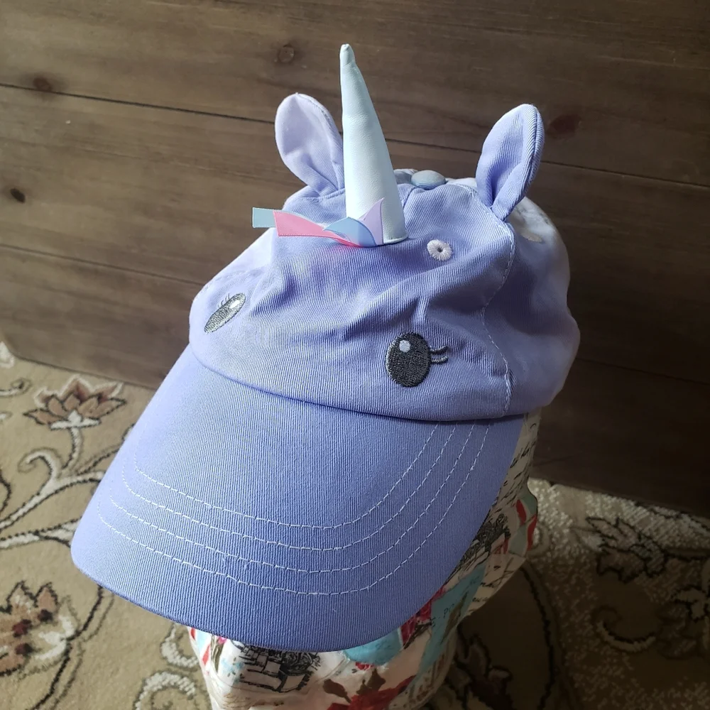 Carters kids 4-7 purple pink ombre unicorn cap